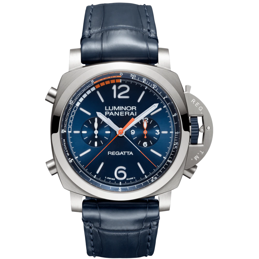 Panerai Luminor Regatta Blue Mare Titanium 47 MM - Blue Leather Strap - Blue Dial - PAM01216