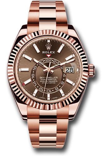 Rolex Everose Gold Sky Dweller Watch - 42 MM - Oyster Bracelet - Chocolate Sunrise Dial - 326935 choi