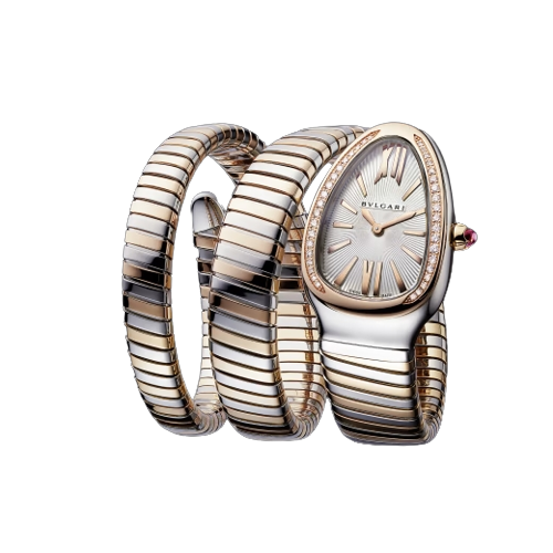 Bvlgari Serpenti Tubogas - 35 MM - Steel and Rose Gold - Silver Dial - 103149 nyc watcher nyc watches