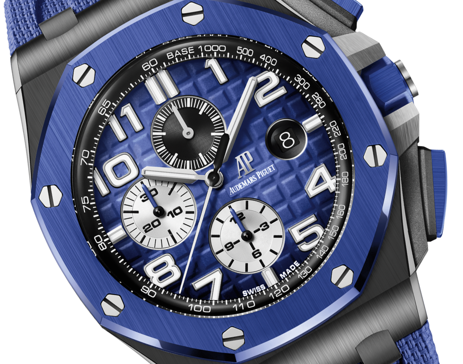 Audemars Piguet Royal Oak Offshore Black Ceramic Selfwinding Chronograph 44 MM - Blue Rubber Strap- Blue Dial - 26405CE.OO.A030CA.01