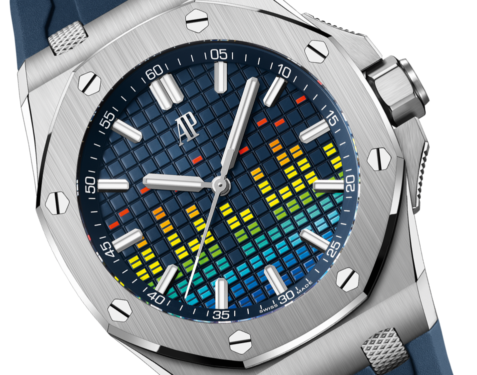 Audemars Piguet Royal Oak Offshore Titanium Selfwinding Music Edition 43 MM - Blue Rubber Strap - Blue Dial - 15600TI.OO.A343CA.01