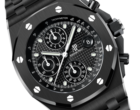 Audemars Piguet Royal Oak Offshore Selfwinding Chronograph Black Ceramic 42 MM - Black Rubber Bracelet - Black Dial - 26238CE.OO.1300CE.01
