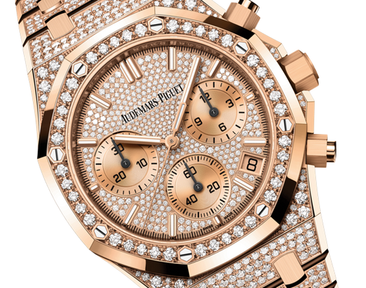 Audemars Piguet Royal Oak Pink Gold Diamond Selfwinding Chronograph 41 MM - Pink Gold Diamond Bracelet - Pink Gold Diamond Dial - 26242OR.ZZ.1322OR.01