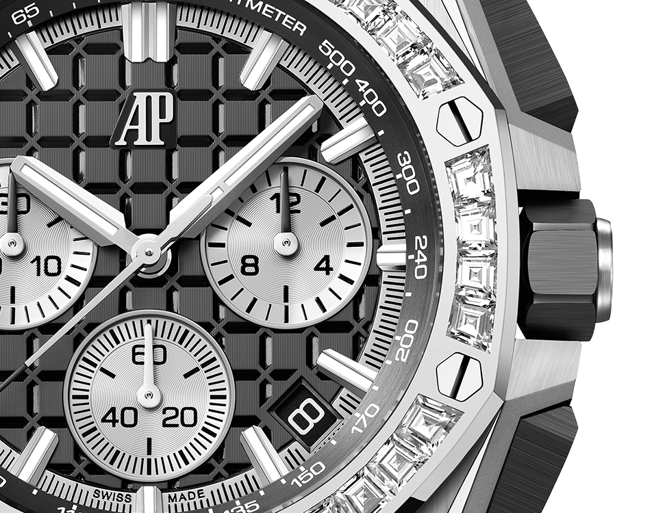 Audemars Piguet Royal Oak Offshore White Gold Selfwinding Chronograph 43 MM - Black Rubber Strap - Black Dial - 26424BC.ZZ.D002CA.01