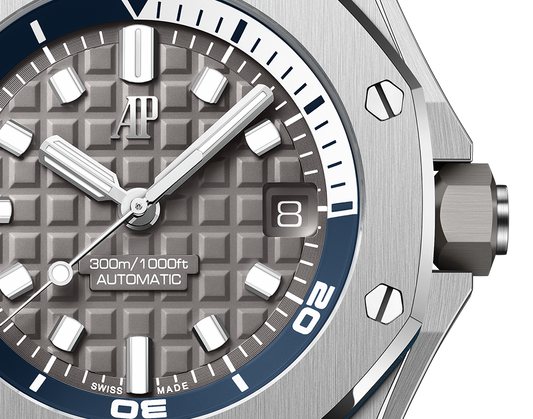 Audemars Piguet Royal Oak Offshore Stainless Steel Diver 42 MM - Grey Rubber Strap - Grey Dial - 15720ST.OO.A009CA.01