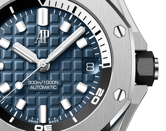 Audemars Piguet Royal Oak Offshore Stainless Steel Diver 42 MM - Blue Rubber Strap - Blue Dial - 15720ST.OO.A027CA.01
