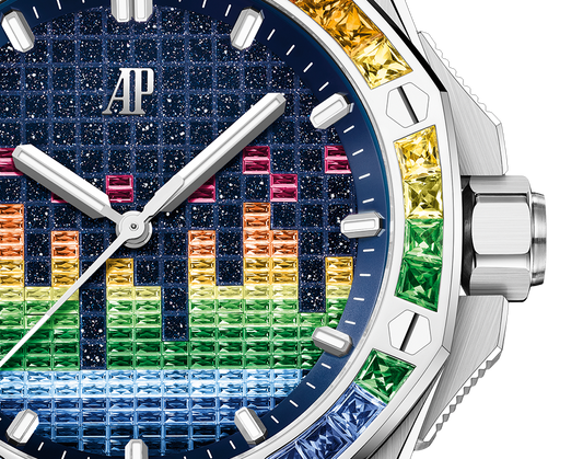 Audemars Piguet Royal Oak Offshore White Gold Selfwinding Music Edition 43 MM - Blue Rubber Strap - Blue Rainbow Dial - 15601BC.YY.D343CA.01