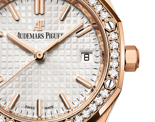Audemars Piguet Royal Oak Pink Gold Selfwinding 34 MM - Pink Gold Bracelet - Silver Dial - 77351OR.ZZ.1261OR.01