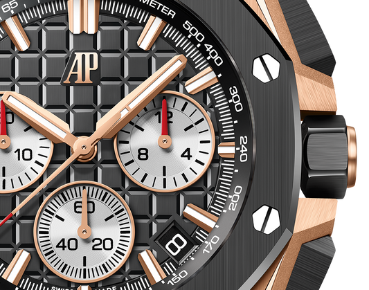 Audemars Piguet Royal Oak Offshore Pink Gold Selfwinding Chronograph 43 MM - Black Rubber Strap - Black Dial - 26420RO.OO.A002CA.01