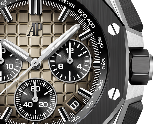 Audemars Piguet Royal Oak Offshore Stainless Steel Selfwinding Chronograph 43 MM - Light Brown Rubber Strap - Light Brown Dial - 26420SO.OO.A600CA.01