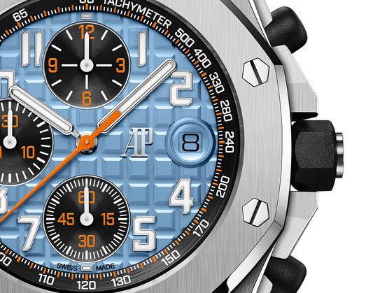 Audemars Piguet Royal Oak Offshore Stainless Steel Selfwinding Chronograph 42 MM - Blue Rubber Strap - Blue Dial - 26238ST.OO.A340CA.01