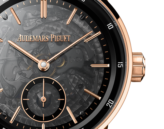 Audemars Piguet Code 11.59 Minute Repeater Supersonnerie Black Ceramic and Pink Gold 41 MM - Black Rubber-Coated Strap - Black Dial - 26395NR.OO.D002KB.01