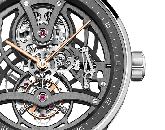 Audemars Piguet Code 11.59 Tourbillon Openworked Pink Case  41 MM - Grey Leather Strap - Skeleton Dial - White Gold Bezel - 26600CR.OO.D009KB.01