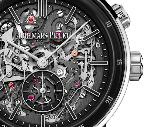 Audemars Piguet Code 11.59 Grande Sonnorie Carillon Supersonnerie Black Ceramic 41 MM - Black Rubber-Coated Strap - Black Skeleton Dial - 26397NB.OO.D002KB.01