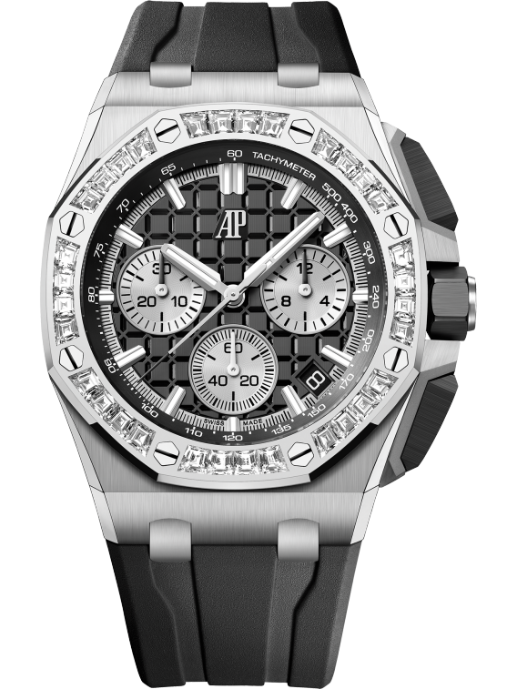 Audemars Piguet Royal Oak Offshore White Gold Selfwinding Chronograph 43 MM - Black Rubber Strap - Black Dial - 26424BC.ZZ.D002CA.01