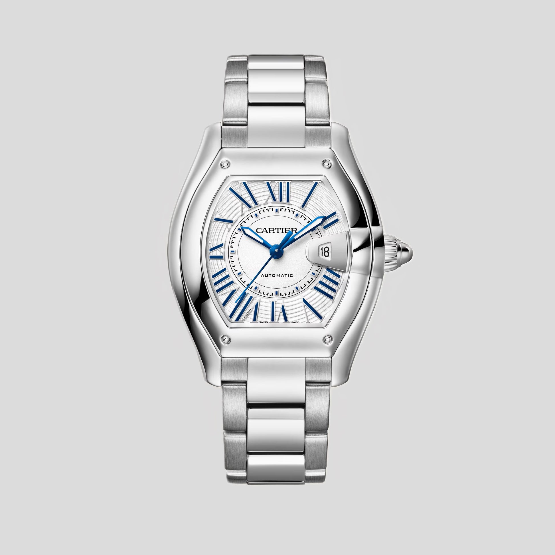 Cartier Roadster Watch - Steel - 42 MM - White Roman Dial - WSRD0019