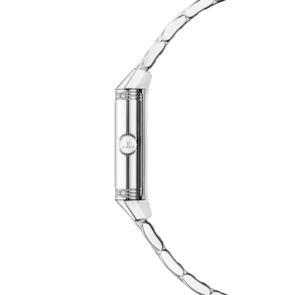 JLC - Reverso Classic Monoface Origin - 32.5 MM x 16.3 MM - Stainless Steel - Silvered-Gray Guilloché Dial - Diamond-Set Case - Stainless Steel Bracelet - Q3878160