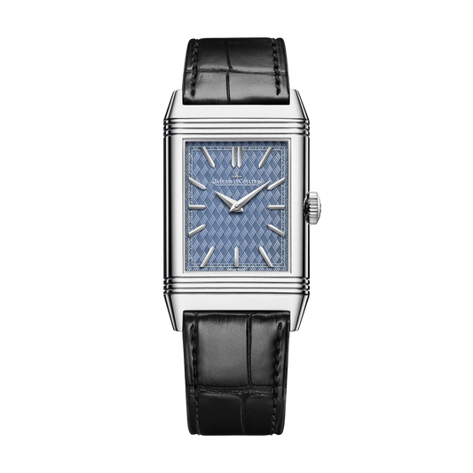 JLC - Reverso Tribute Enamel Monet "The Doge's Palace" - Limited Edition - 45.6 MM x 27.4 MM - White Gold - Blue Guilloché Enamel Dial - Black Leather Strap - Q39334M6