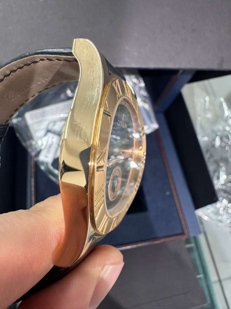 Corum Romvlvs - 41 MM Rose Gold - Black Dial - Black Leather Strap - 02.0002