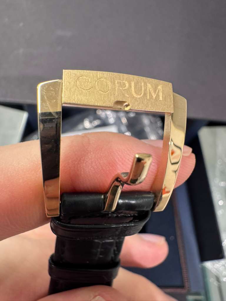 Corum Romvlvs - 41 MM Rose Gold - Black Dial - Black Leather Strap - 02.0002