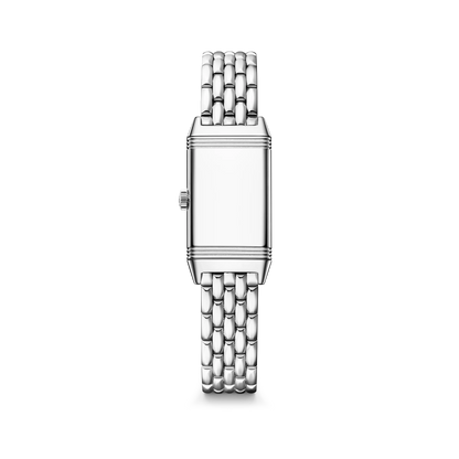 JLC - Reverso Classic Monoface Origin - 32.5 MM x 16.3 MM - Stainless Steel - Silvered-Gray Guilloché Dial - Diamond-Set Case - Stainless Steel Bracelet - Q3878160
