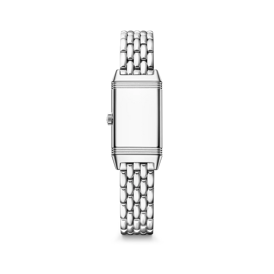 JLC - Reverso Classic Monoface Origin - 32.5 MM x 16.3 MM - Stainless Steel - Silvered-Gray Guilloché Dial - Diamond-Set Case - Stainless Steel Bracelet - Q3878160