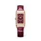 JLC - Reverso One Duetto - 40.1 MM x 20 MM - Pink Gold - Silvered-Gray/Burgundy Dial - Diamond-Set Case - Burgundy Leather Strap - Q334256J