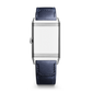 JLC - Reverso Tribute Monoface Small Seconds - 45.6 MM x 27.4 MM - Stainless Steel - Blue Dial - Blue Leather Strap - Q397848J