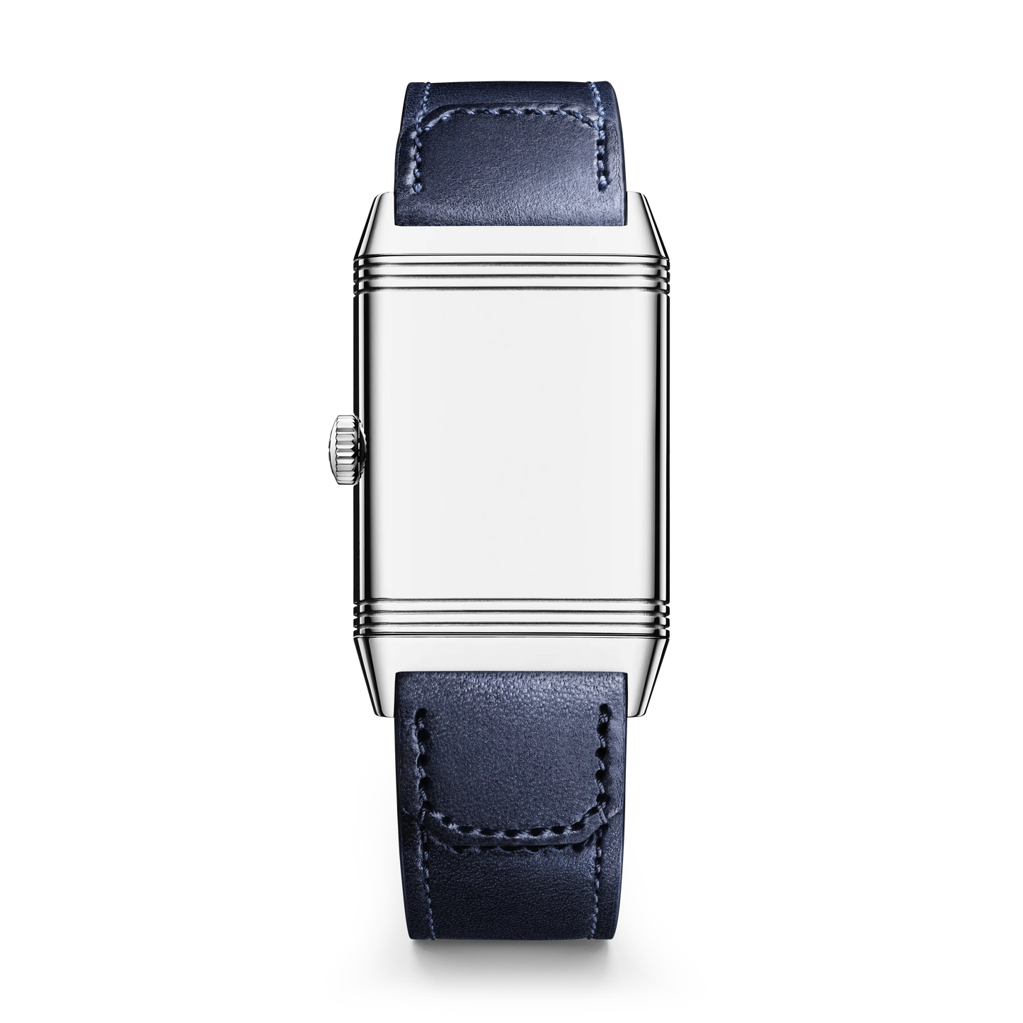 JLC - Reverso Tribute Monoface Small Seconds - 45.6 MM x 27.4 MM - Stainless Steel - Blue Dial - Blue Leather Strap - Q397848J