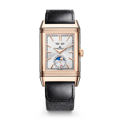 JLC - Reverso Tribute Duoface Calendar - 49.4 MM x 29.9 MM - Pink Gold - Silvered-Gray/Dark Gray Dial - Brown/Black Leather Strap - Q3912532