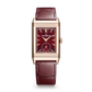 JLC - Reverso Tribute Monoface Small Seconds - 45.6 MM x 27.4 MM - Pink Gold - Burgundy Dial - Burgundy Leather/Canvas Strap - Q713256J