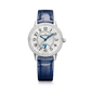 JLC - Rendez-Vous Classic Night & Day - 34 MM - Stainless Steel - Silvered-Gray Guilloché Diamond Dial - Diamond Bezel - Blue Leather Strap - Q3448431