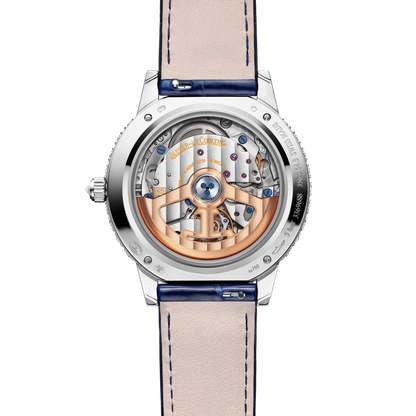 JLC - Rendez-Vous Dazzling Moon - 36 MM - White Gold - Mother-Of-Pearl Diamond-Set Dial - Diamond Bezel - Blue Leather Strap - Q3523570