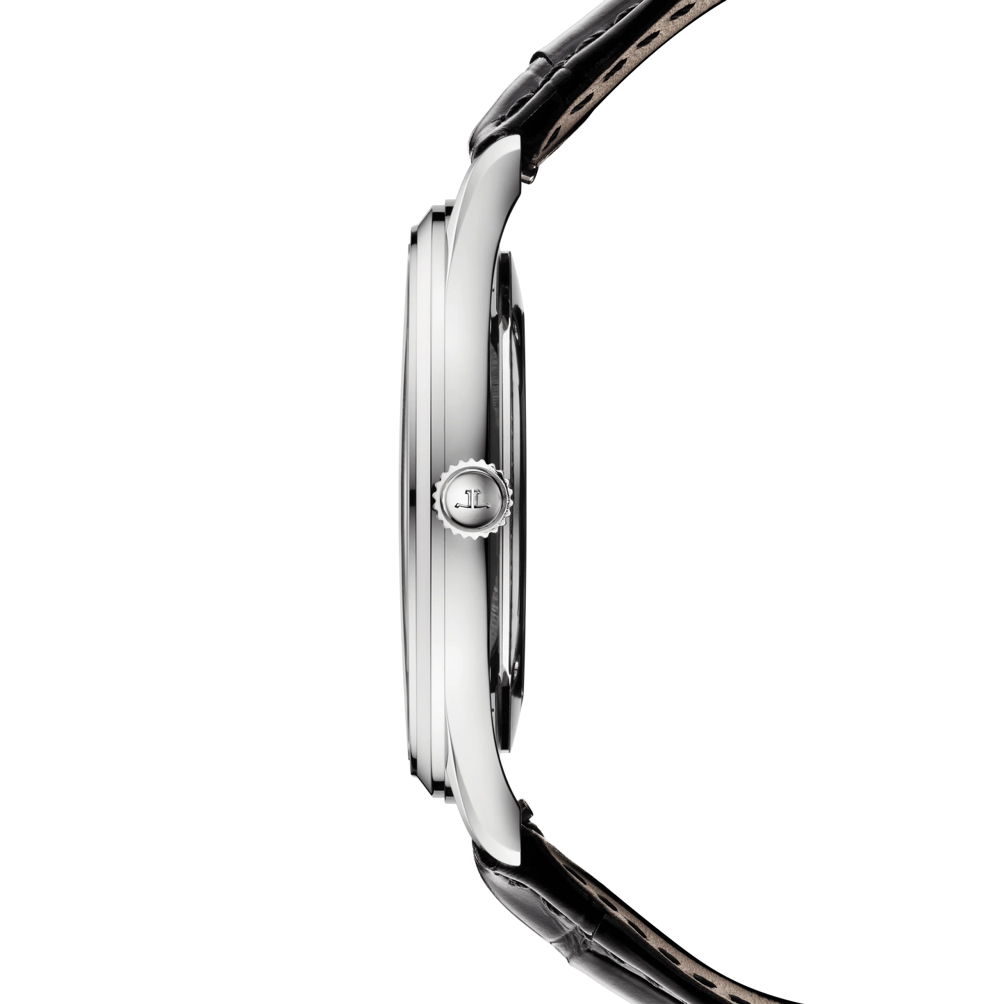 JLC - Master Ultra Thin Date - 39 MM - Stainless Steel - Silvered-Gray Dial - Black Leather Strap - Q1238421