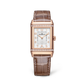 JLC - Reverso Classic Duetto - 40 MM x 24.4 MM - Pink Gold - Silvered-Gray/Black Dial - Diamond-Set Case - Brown Leather Strap - Q2572570
