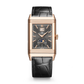 JLC - Reverso Tribute Nonantieme Enamel - Limited Edition - 49.4 MM x 29.9 MM - Pink Gold - Charcoal Gray/Blue Enamel Dial - Black Leather Strap - Q71125E1