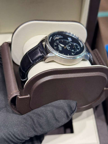Glashütte PanoMaticLunar - 40 MM - Stainless Steel - Blue Dial - Blue Leather Strap - 1-90-02-46-32-35