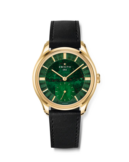Zenith G.F.J. Calibre 135 - Limited Edition - 39 MM - Yellow Gold - Guilloché Jasper Bloodstone Dial - Leather Strap - 30.1865.0135/56.C216