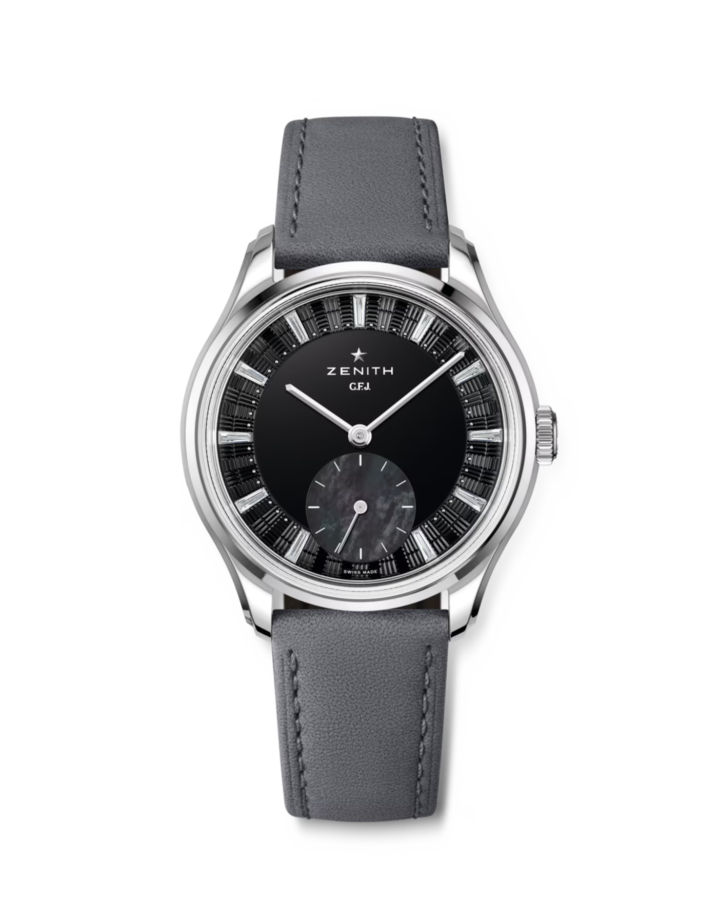 Zenith G.F.J. Calibre 135 - Limited Edition - 39 MM - Tantalum  Case - Black Onyx Guilloché Dial - Leather Strap - 98.1865.0135/21.C212