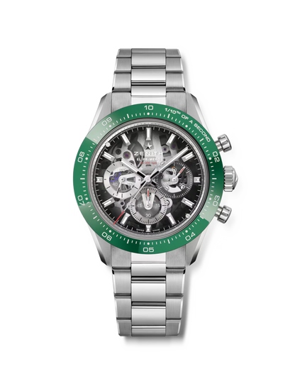 Zenith Chronomaster Sport Skeleton - 41 MM -  Stainless Steel - Green Ceramic Bezel - Skeletonized Sapphire Dial - 03.3131.3600/01.M3130