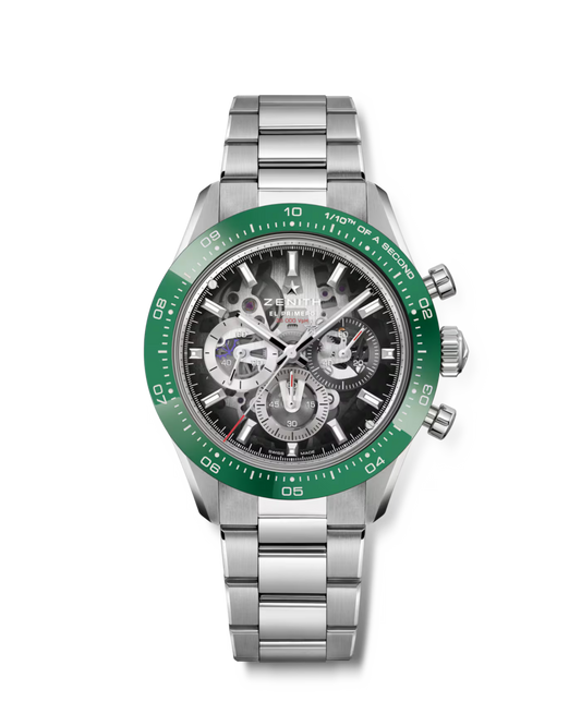Zenith Chronomaster Sport Skeleton - 41 MM -  Stainless Steel - Green Ceramic Bezel - Skeletonized Sapphire Dial - 03.3131.3600/01.M3130