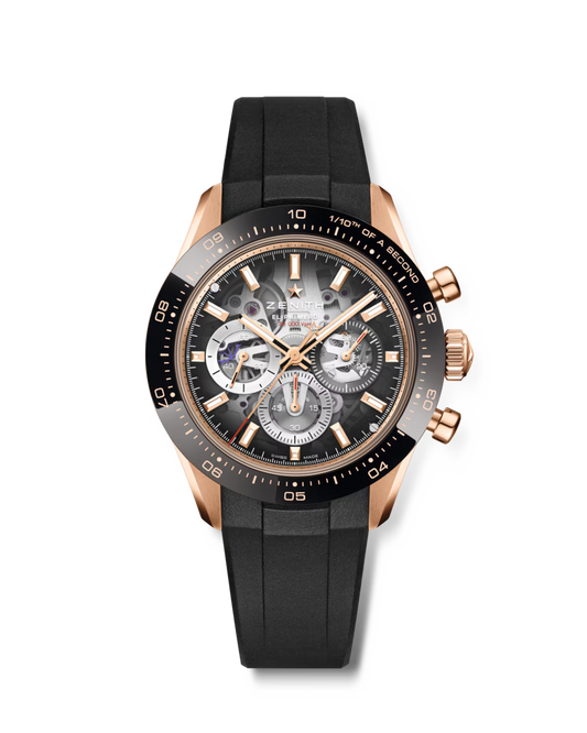 Zenith Chronomaster Sport Skeleton - 41 MM -  Rose Gold - Black Ceramic Bezel - Skeletonized Sapphire Dial - 18.3130.3600/01.R951