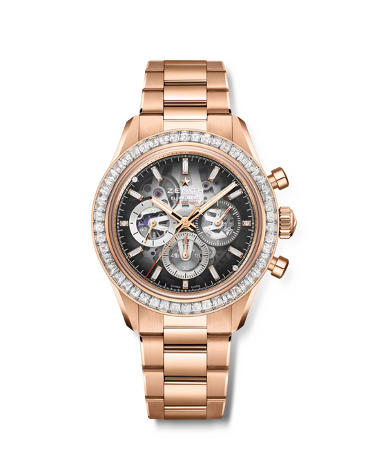 Zenith Chronomaster Sport Skeleton - Limited Edition - 41 MM -  Rose Gold - Diamond Bezel - Skeletonized Sapphire Dial - 22.3130.3600/01.M3100