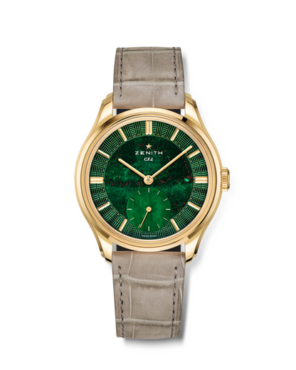 Zenith G.F.J. Calibre 135 - Limited Edition - 39 MM - Yellow Gold - Guilloché Jasper Bloodstone Dial - Leather Strap - 30.1865.0135/56.C216