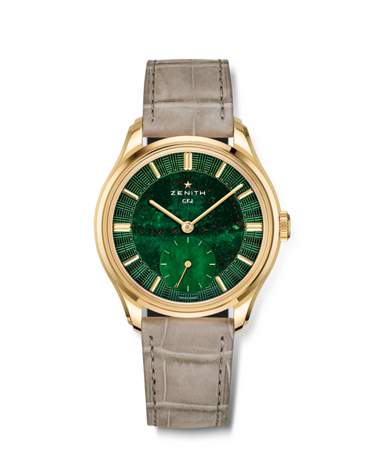 Zenith G.F.J. Calibre 135 - Limited Edition - 39 MM - Yellow Gold - Guilloché Jasper Bloodstone Dial - Leather Strap - 30.1865.0135/56.C216