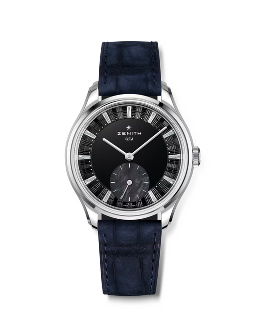 Zenith G.F.J. Calibre 135 - Limited Edition - 39 MM - Tantalum  Case - Black Onyx Guilloché Dial - Leather Strap - 98.1865.0135/21.C212