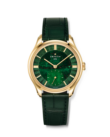 Zenith G.F.J. Calibre 135 - Limited Edition - 39 MM - Yellow Gold - Guilloché Jasper Bloodstone Dial - Leather Strap - 30.1865.0135/56.C216