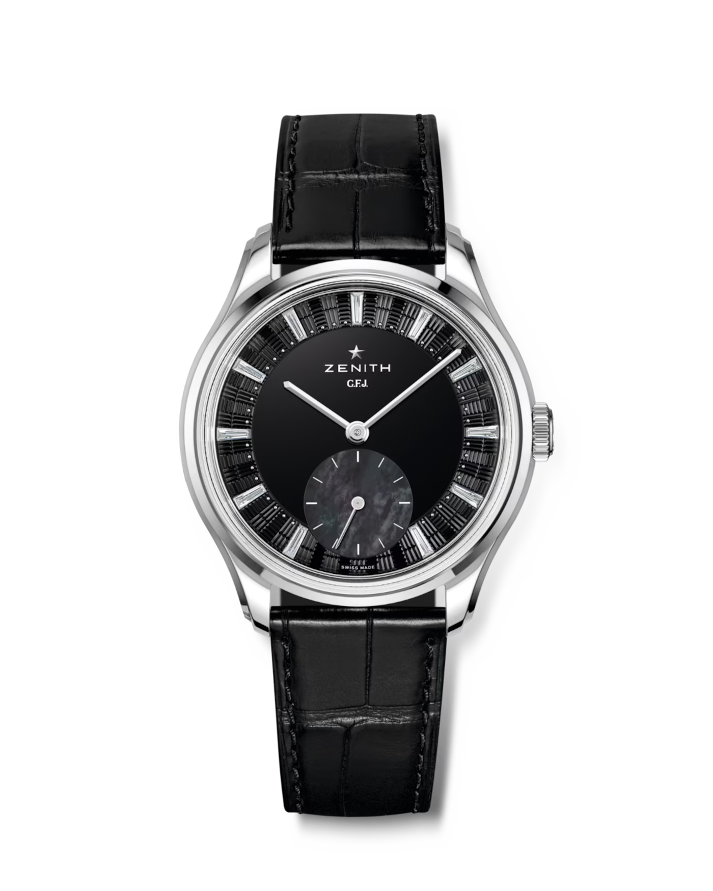Zenith G.F.J. Calibre 135 - Limited Edition - 39 MM - Tantalum  Case - Black Onyx Guilloché Dial - Leather Strap - 98.1865.0135/21.C212