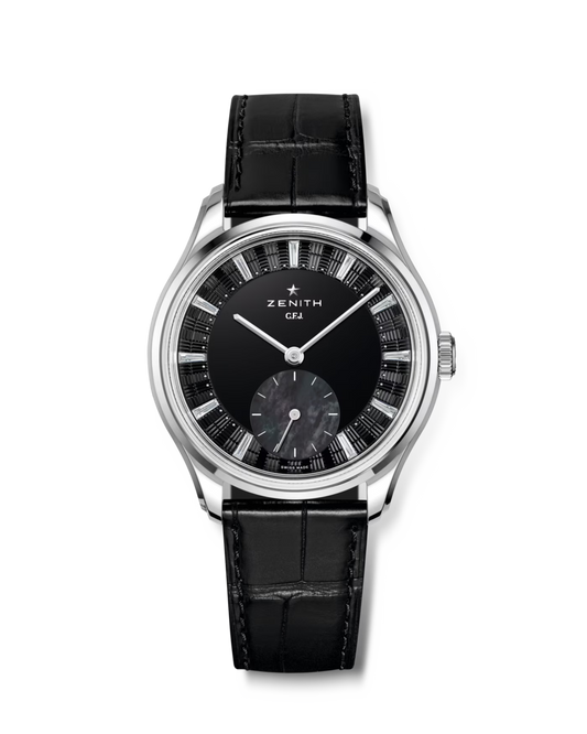 Zenith G.F.J. Calibre 135 - Limited Edition - 39 MM - Tantalum  Case - Black Onyx Guilloché Dial - Leather Strap - 98.1865.0135/21.C212