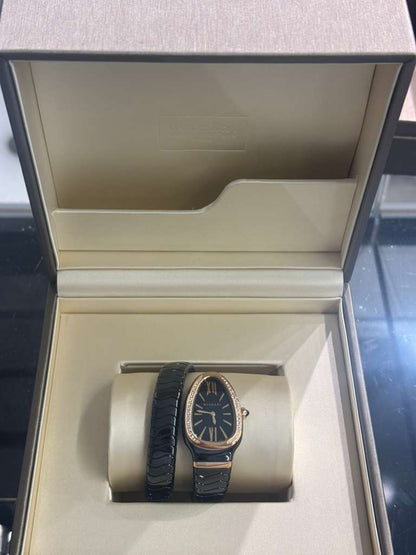 Bvlgari Serpenti Spiga - 35 MM - Black Ceramic - Black Dial - 102532